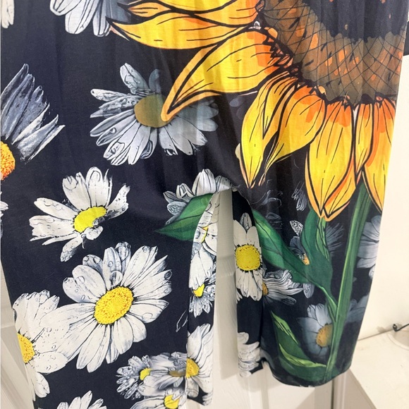 Floral Sunflower Overalls Romper - Picture 3 of 6